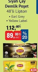 LİPTON SİYAH ÇAY DEMLİK POŞET 48'Lİ fiyat ve kampanya bilgisi